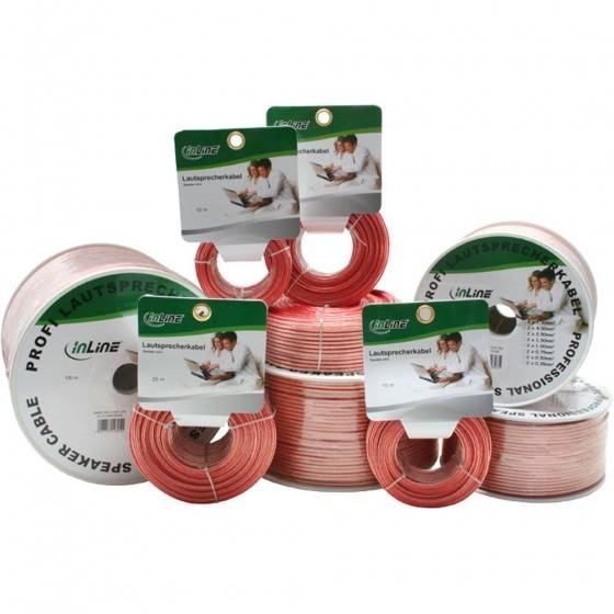 InLine® Lautsprecherkabel, 2x 0,75mm², CCA, transparent, 10m