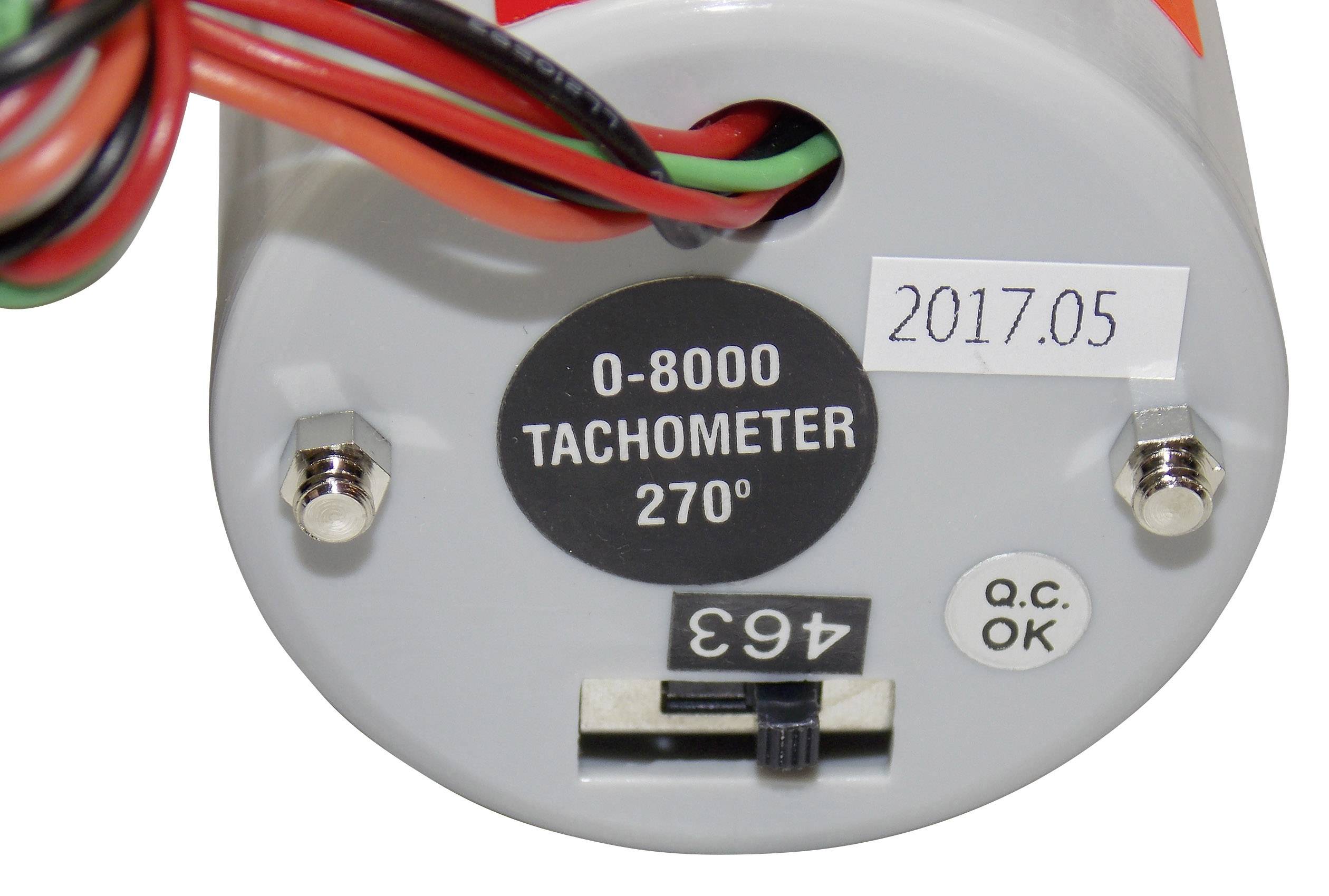 Raid hp 660264 Kfz Einbauinstrument Drehzahlmesser Benzinmotor Messbereich 0 - 8000 U/min NightFlight Rot, Weiß 52mm
