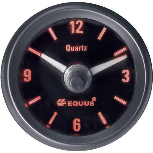 Equus 656789 Kfz Einbauinstrument Quarz-Uhr analog 4 LEDs Blau, Grün, Gelb, Rot 52mm