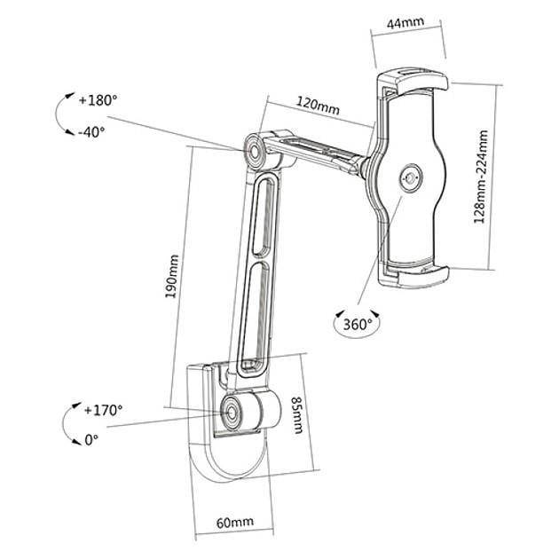 TECHly ICA-TBL-2802 Tablet-Halterung Universal 11,9 cm (4,7") - 32 cm (12,6")