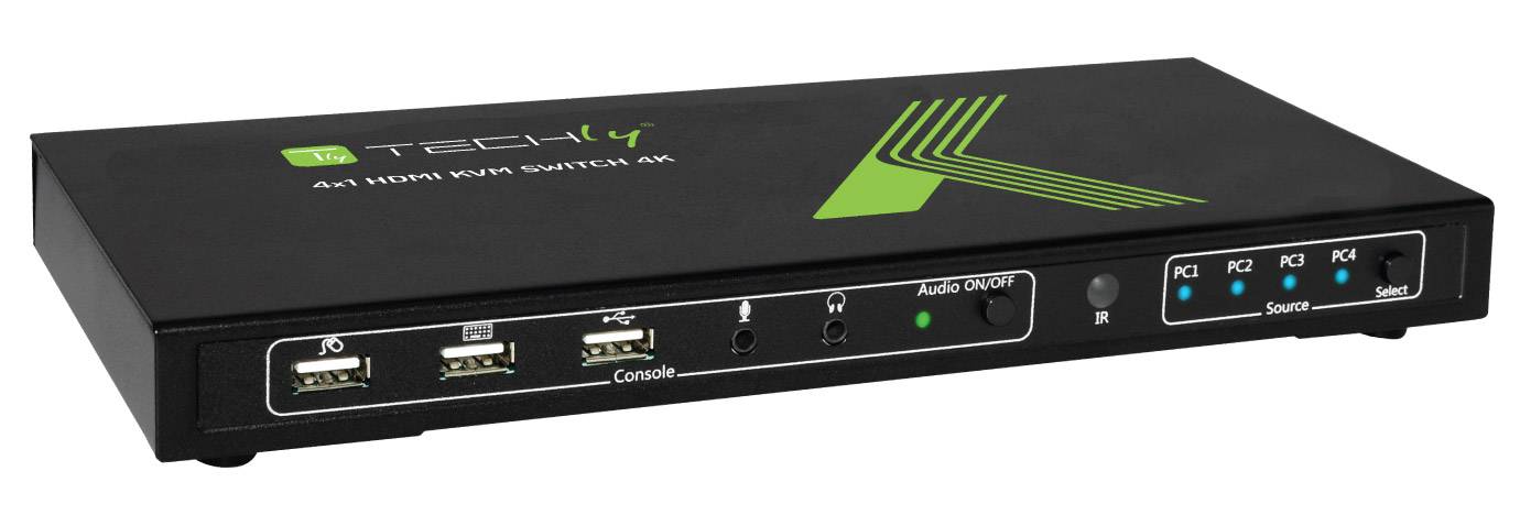 TECHly IDATA-KVM-HDMI4U 4 Port KVM-Umschalter HDMI USB 3840 x 2160 Pixel