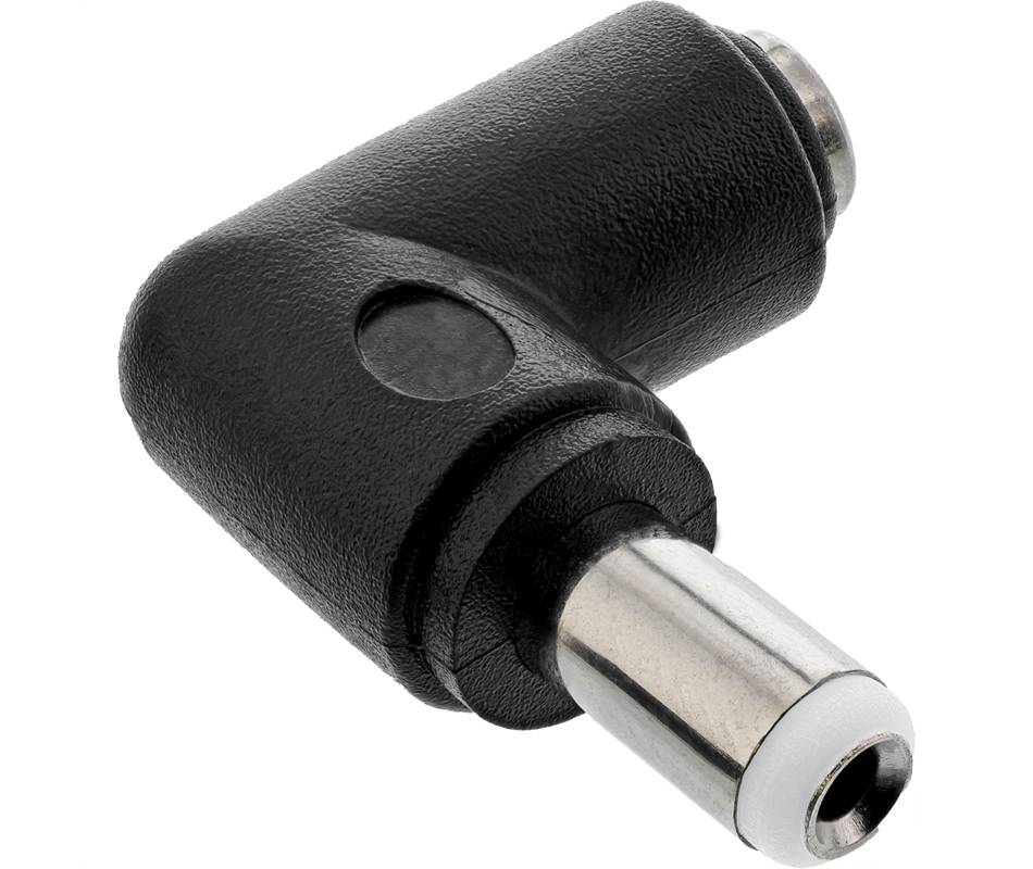 InLine® DC Adapter, 5,5 x 2,5mm DC Hohlstecker Stecker/Buchse gewinkelt schwarz