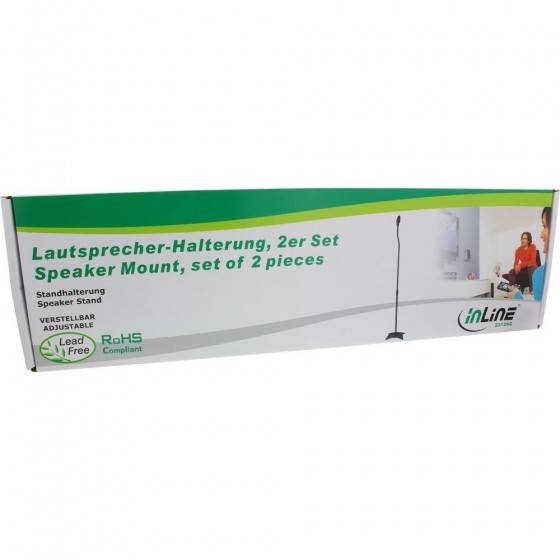 InLine® Lautsprecherständer Teleskop 68-110cm, 2 Stück, schwarz