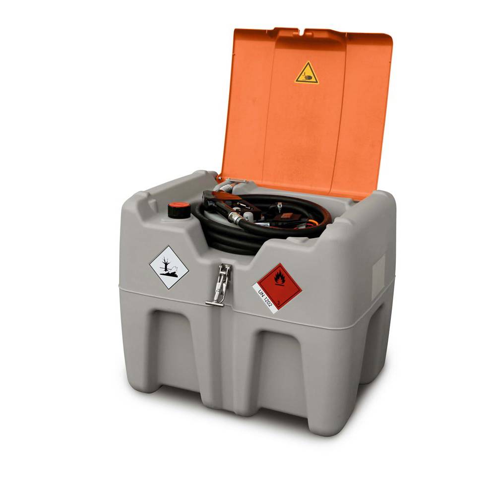 CEMO Mobile Dieseltankanlage Typ DT-Mobil Easy 210 l mit Elektropumpe CENTRI SP30 und Klappdeckel