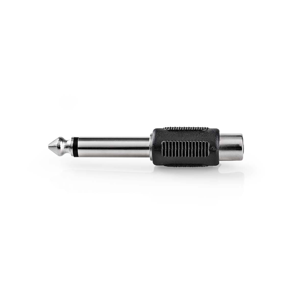 Nickel Mono Audioadapter 6.35mm Stecker auf RCA Buchse