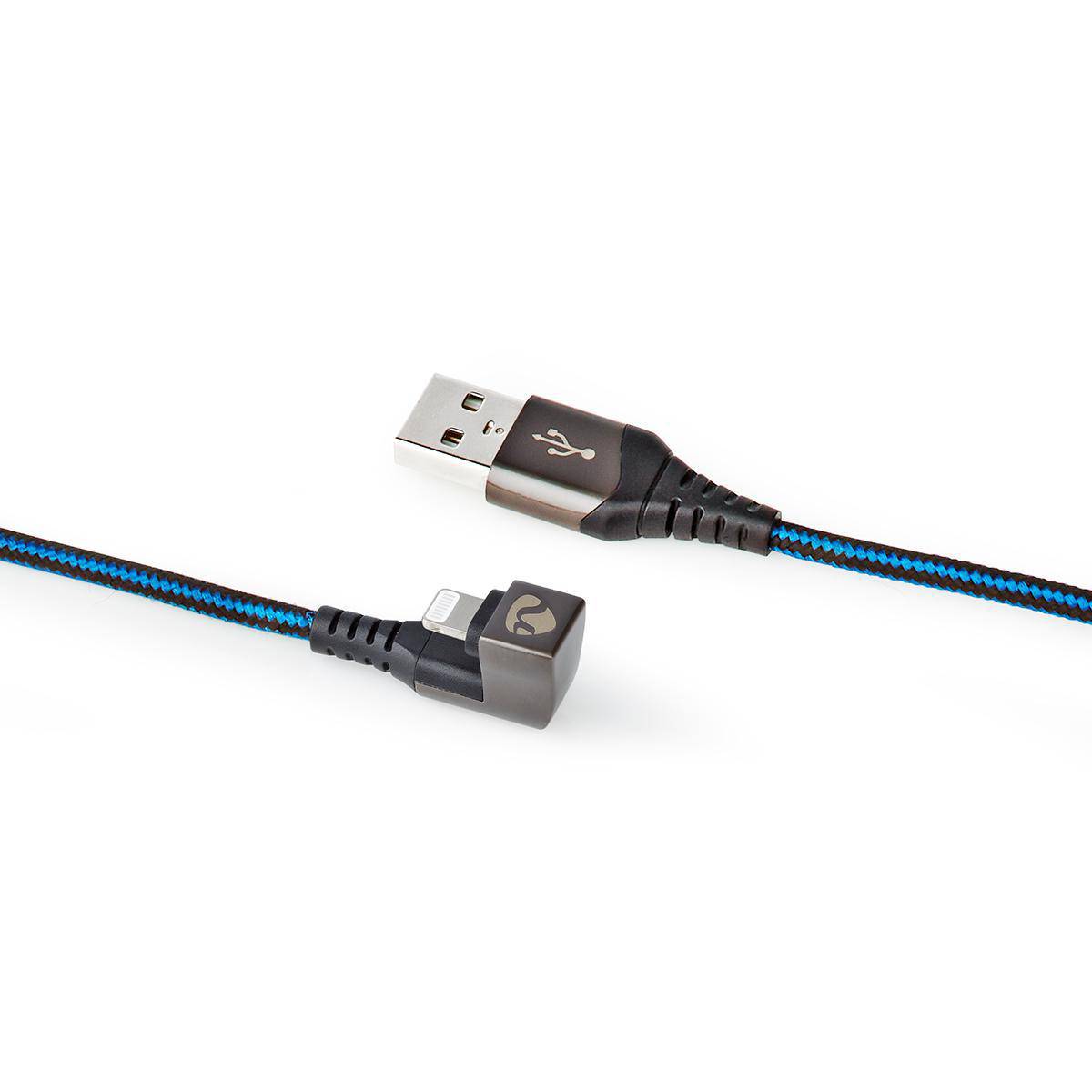 1m geflochtenes Lightning USB-A Kabel mit 180° Stecker