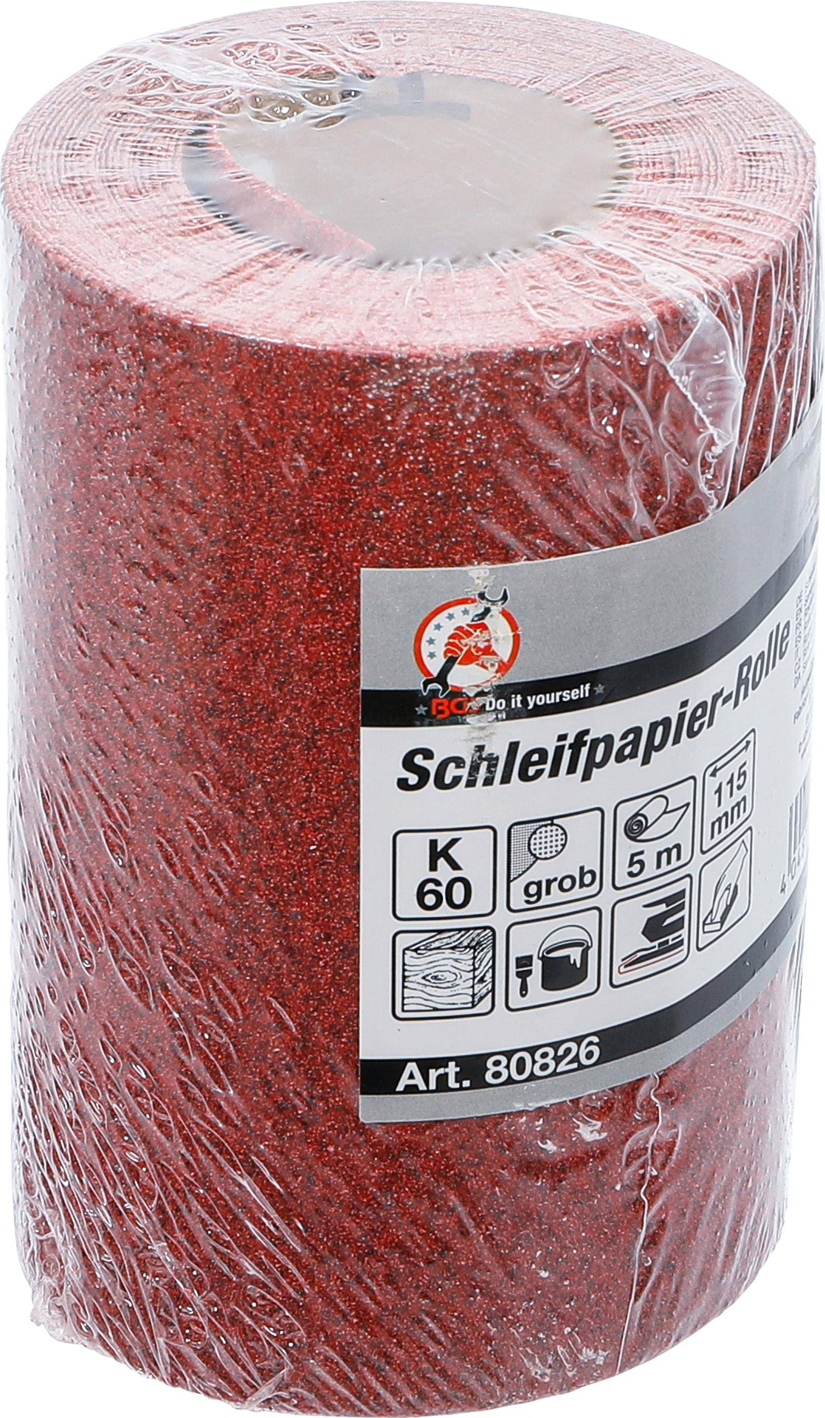 BGS Diy Schleifpapier-Rolle | 115 mm x 5 m | Körnung 60