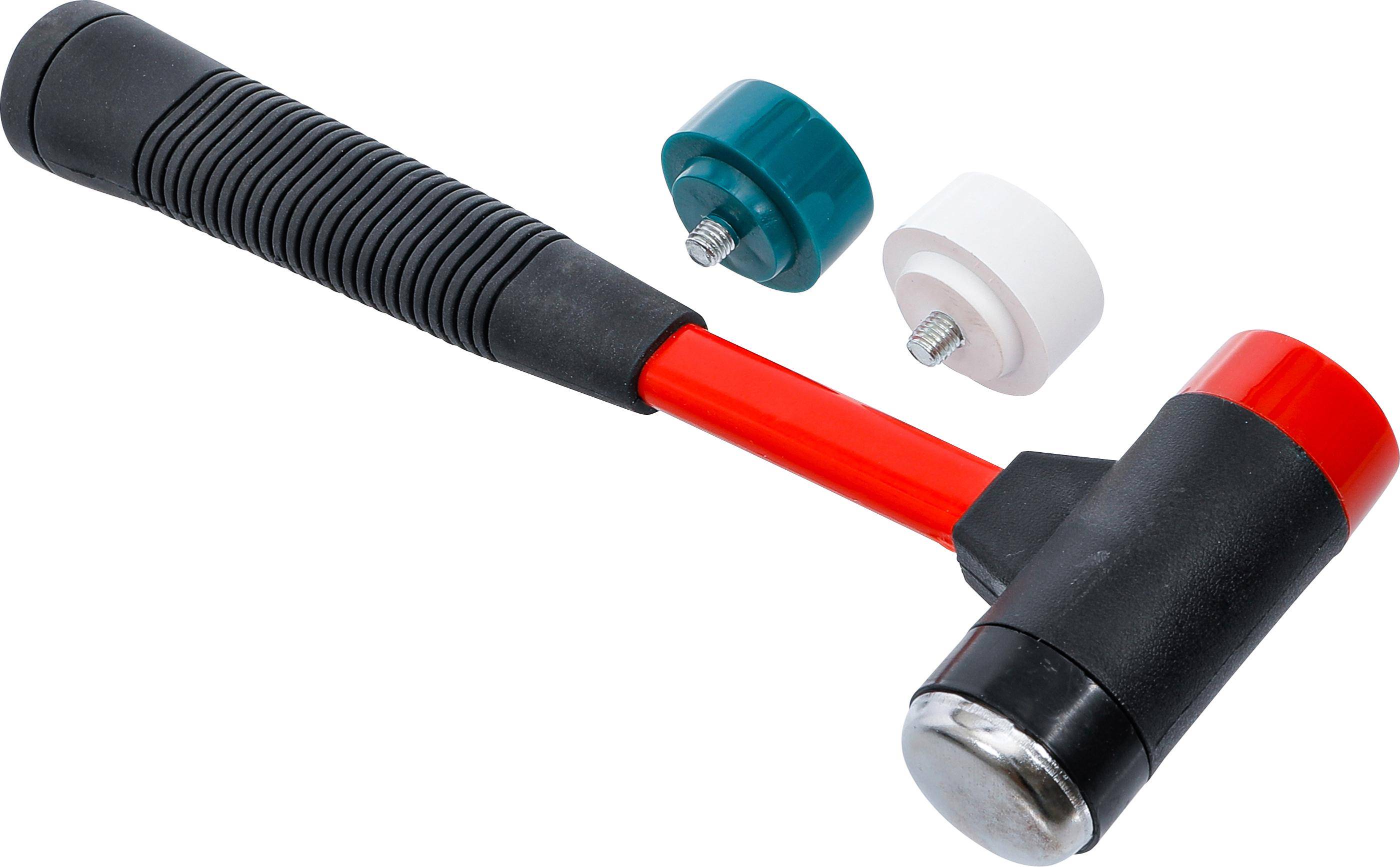 BGS TECHNIC Wechselkopf-Hammer-Satz, Ø 38 mm, Fiberglasstiel