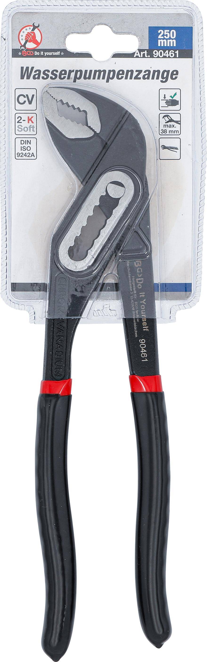 BGS Diy Wasserpumpenzange | mit Durchsteckgewerbe | 250 mm