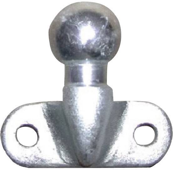 Metallener Kugelkopf mit zwei Befestigungslöchern, typisch für Anhängerkupplungen an Fahrzeugen.
