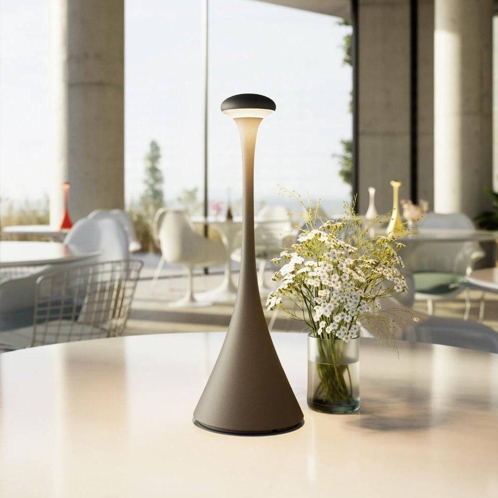 LED Akku Tischleuchte Nudrop in Graphitgrau 2,2W 197lm IP54