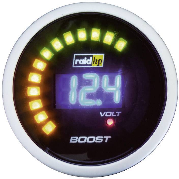 Raid hp 660500 Kfz Einbauinstrument Turbodruckanzeige Messbereich -1 - 3 bar NightFlight Digital Blue Blau, Weiß 52mm