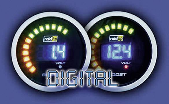 Raid hp 660501 Kfz Einbauinstrument Öldruckanzeige Messbereich 0 - 7 bar NightFlight Digital Blue Blau, Weiß 52mm