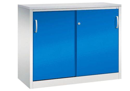 C+P Schiebetürenschrank Acurado, als Sideboard, 1200 x 500 x 1000 mm, lichtgrau/lichtblau