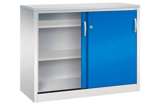 C+P Schiebetürenschrank Acurado, als Sideboard, 1200 x 500 x 1000 mm, lichtgrau/lichtblau