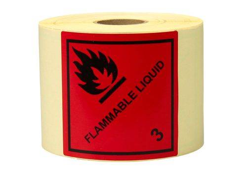 TRANSPAK 8370038 Etiketten Maße 100x100mm Papier rot Aufdruck Flammable Liquid