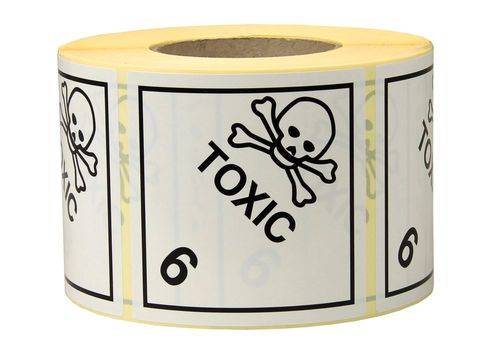 TRANSPAK 8370041 Etiketten Maße 100x100mm Papier weiß Aufdruck Toxic