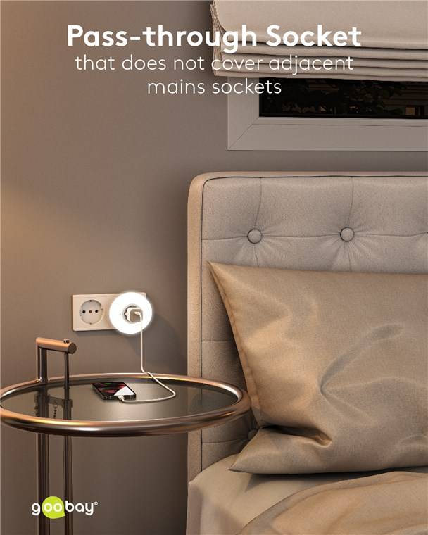 Goobay 64566 LED Nachtlicht mit Dämmerungssensor für Steckdose 3 Modi Steckdosenlicht Schlaflicht Nachtbeleuchtung