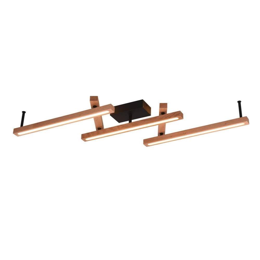 LED Deckenleuchte Bellari in Natur-hell und Schwarz 36W 4200lm