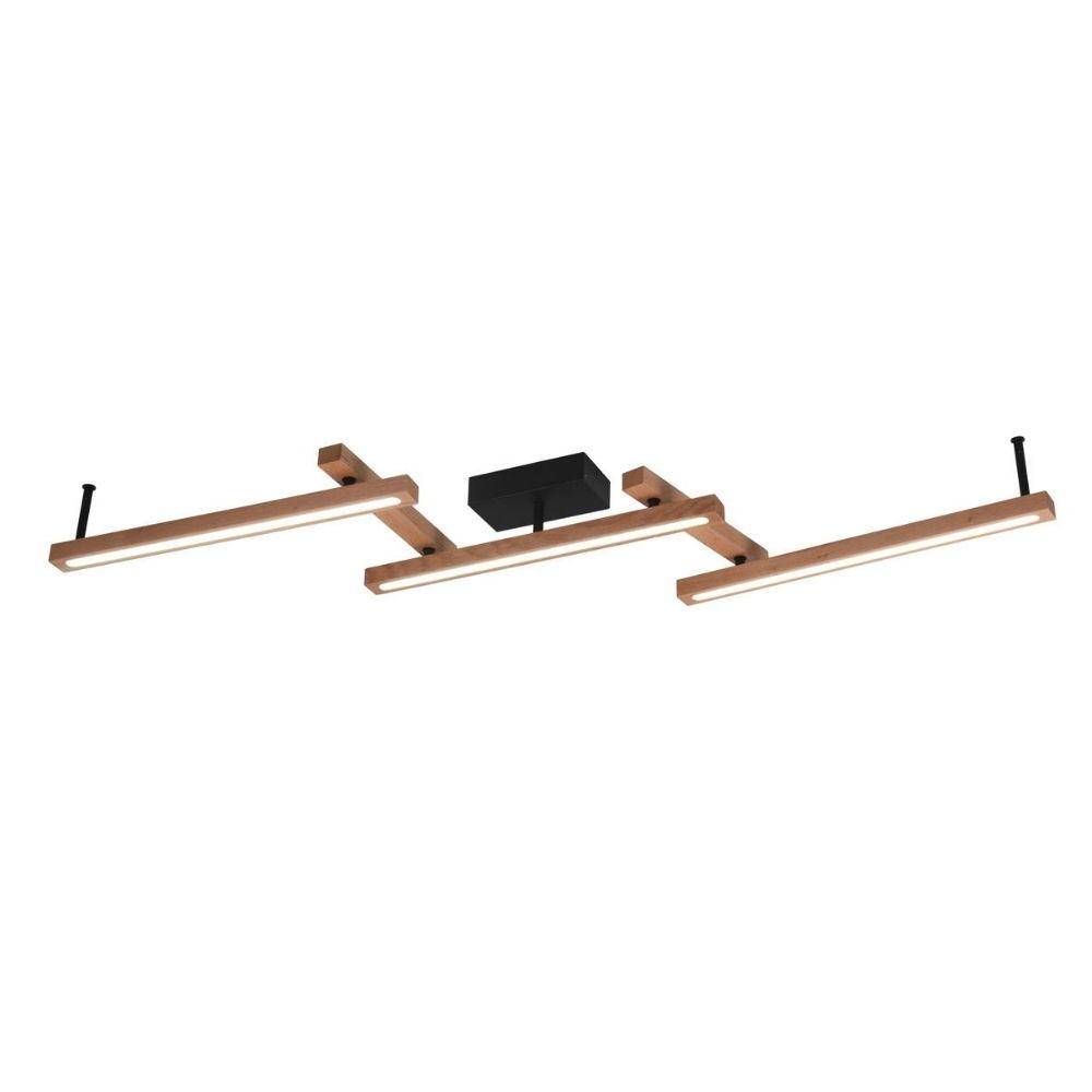 LED Deckenleuchte Bellari in Natur-hell und Schwarz 36W 4200lm