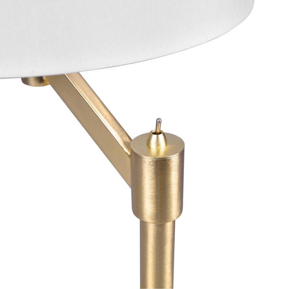 Tischleuchte Cassio in Messing-matt und Weiß E27