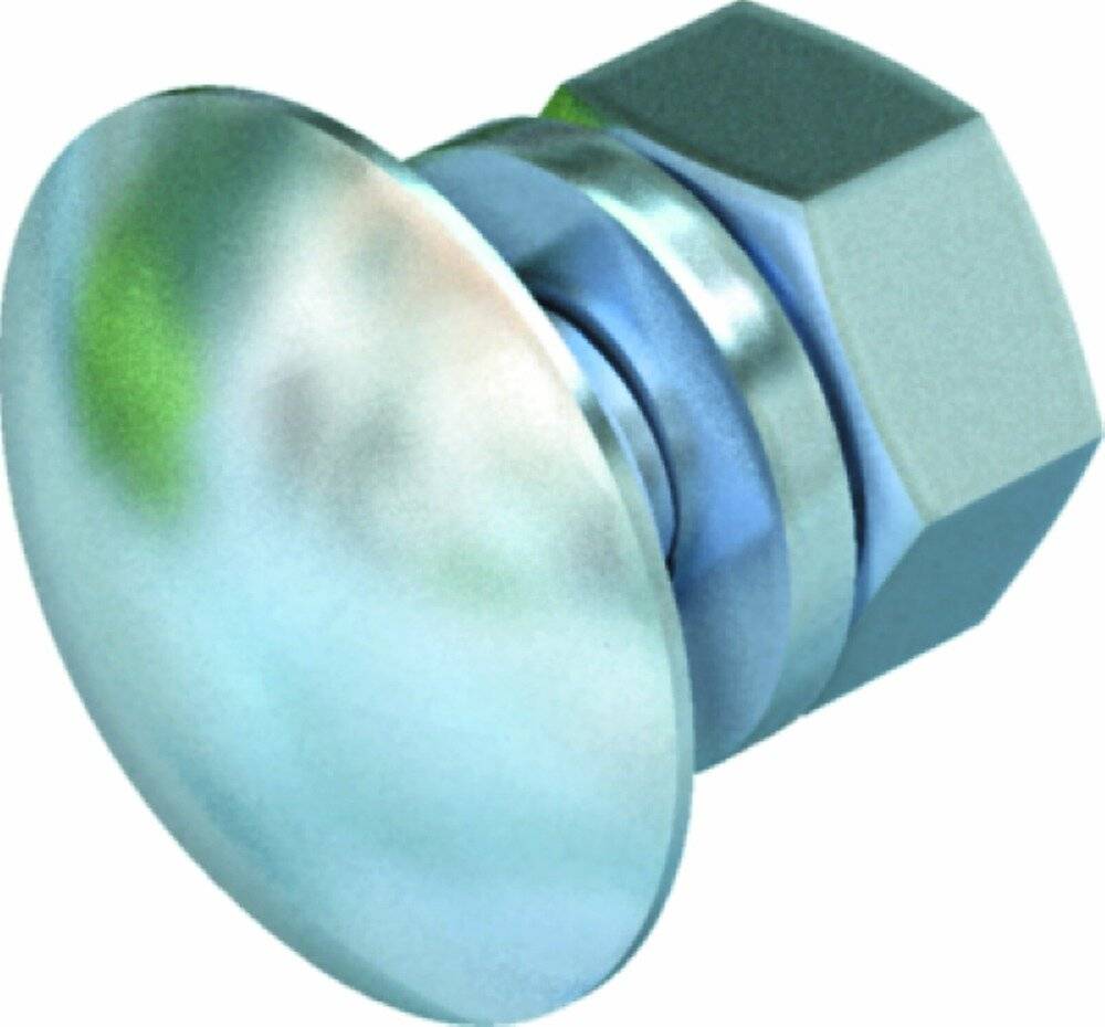 1St. OBO Bettermann 6407048 Flachrundschraube mit Scheibe und Mutter M8x35, St, F FRS 8x35 F