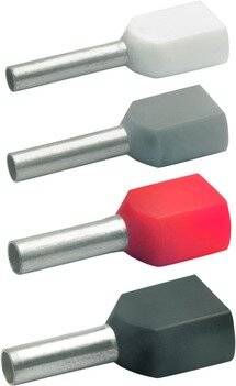KLAUKE - Zwillings-Aderendhülse 0.5 mm² 8 mm Teilisoliert Weiß 8698 1000 St