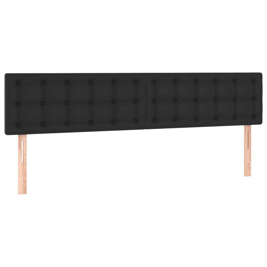 vidaXL LED Kopfteil Schwarz 200x5x78/88 cm Kunstleder