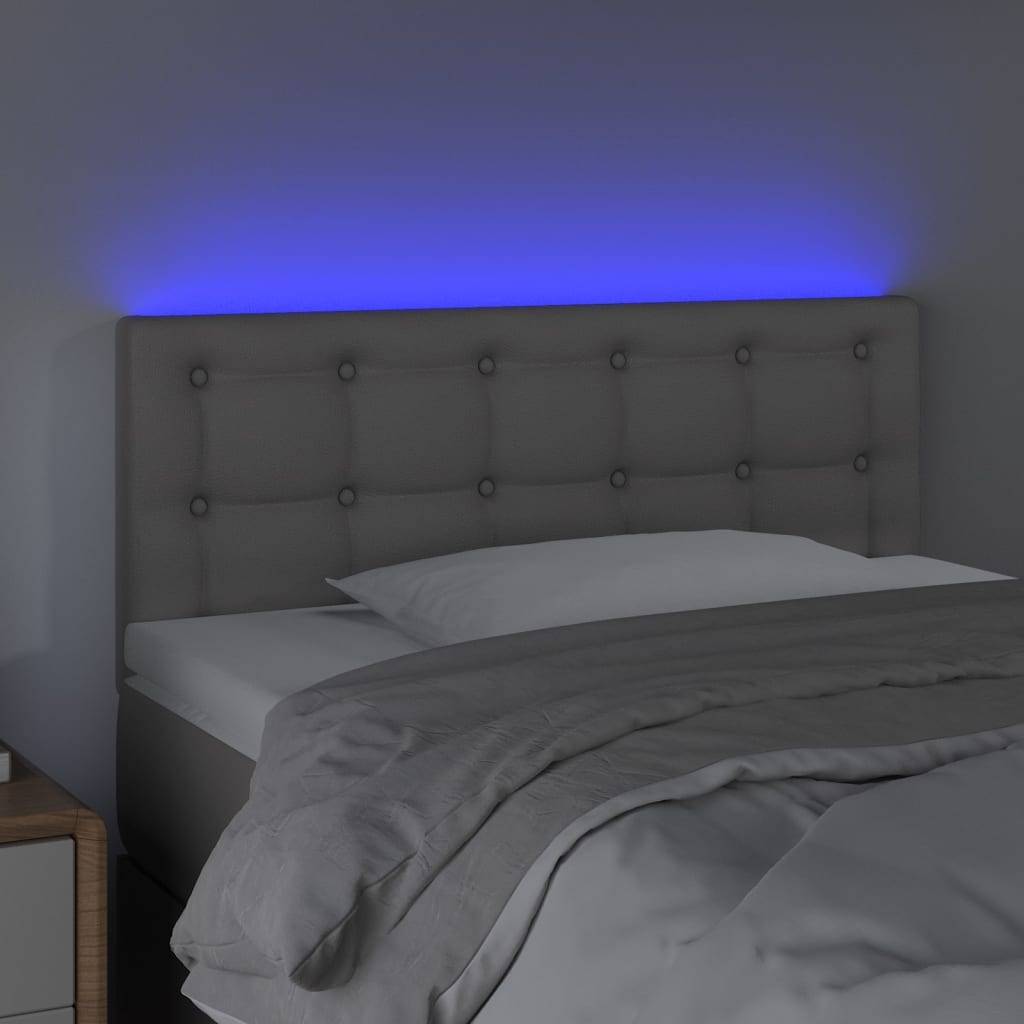vidaXL LED Kopfteil Grau 90x5x78/88 cm Kunstleder