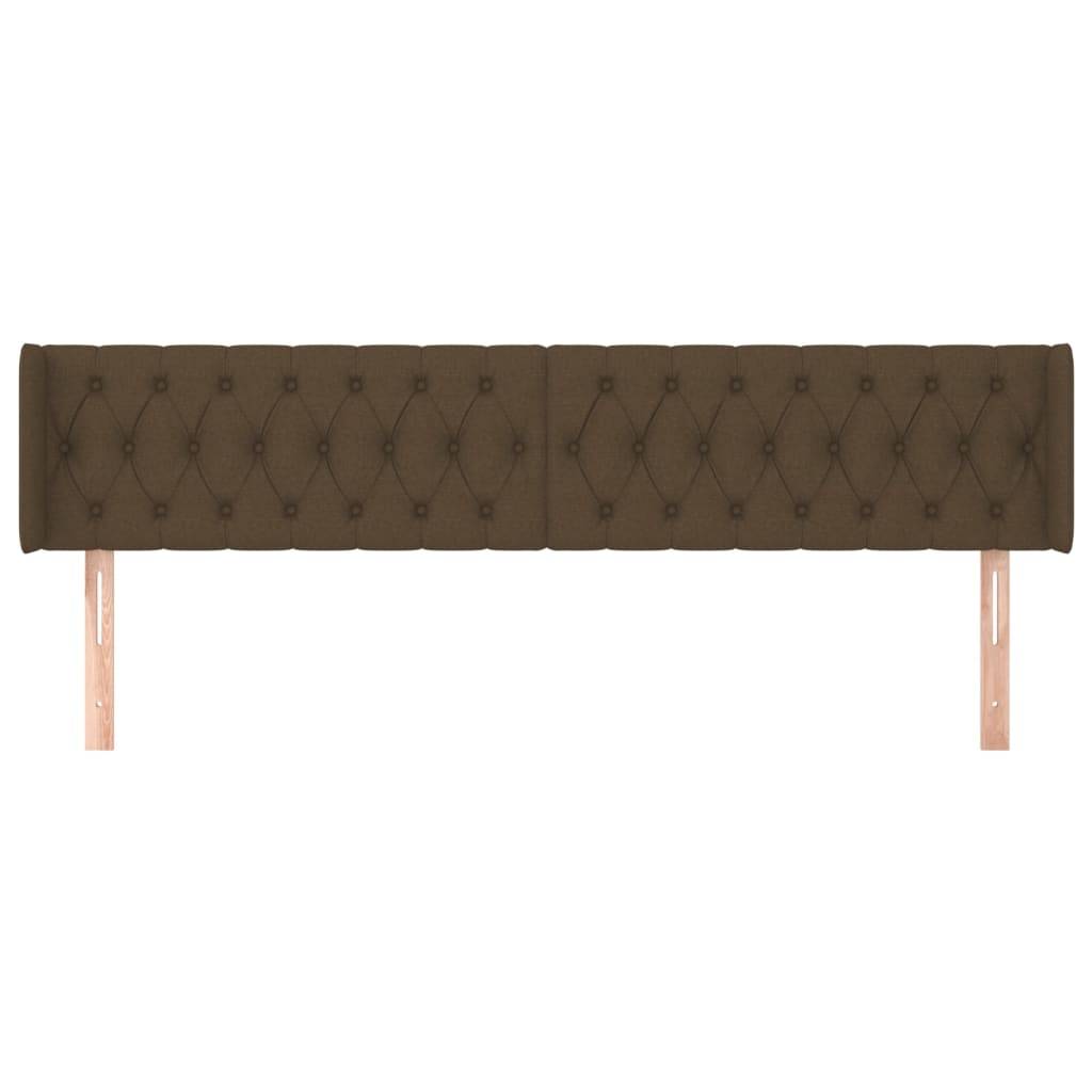 vidaXL Kopfteil mit Ohren Dunkelbraun 203x16x78/88 cm Stoff