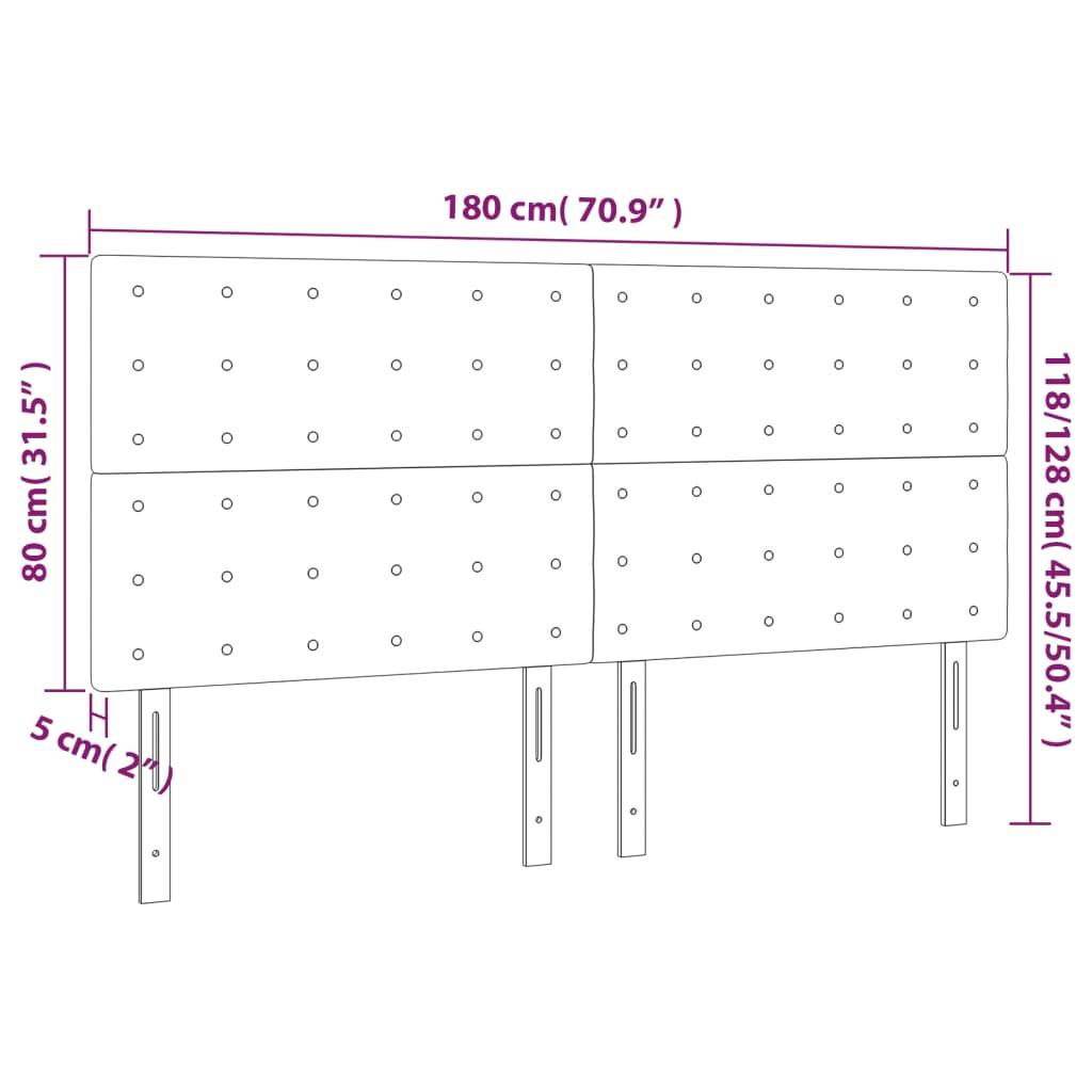 vidaXL Kopfteile 4 Stk. Blau 90x5x78/88 cm Stoff
