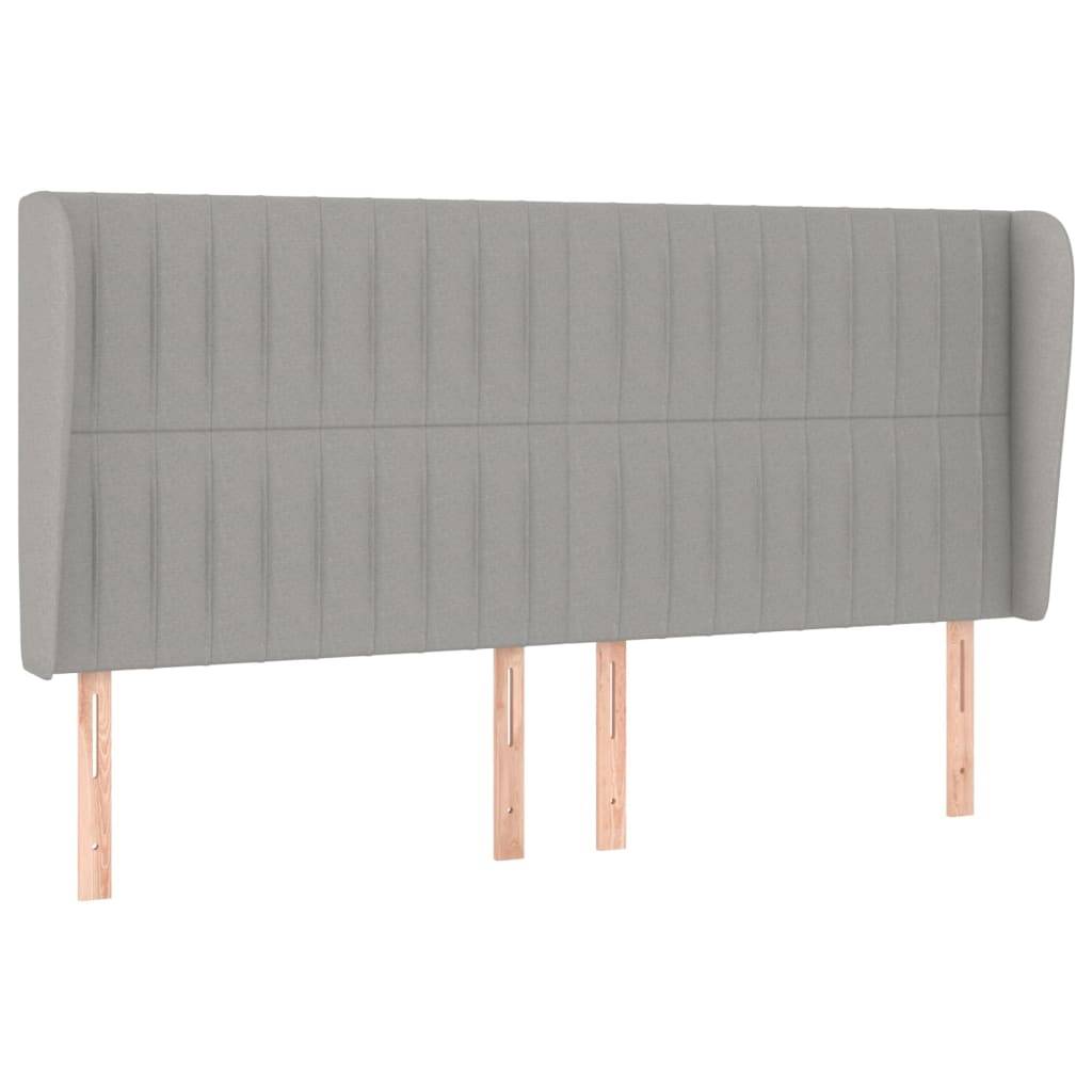 vidaXL Kopfteil mit Ohren Hellgrau 203x23x118/128 cm Stoff