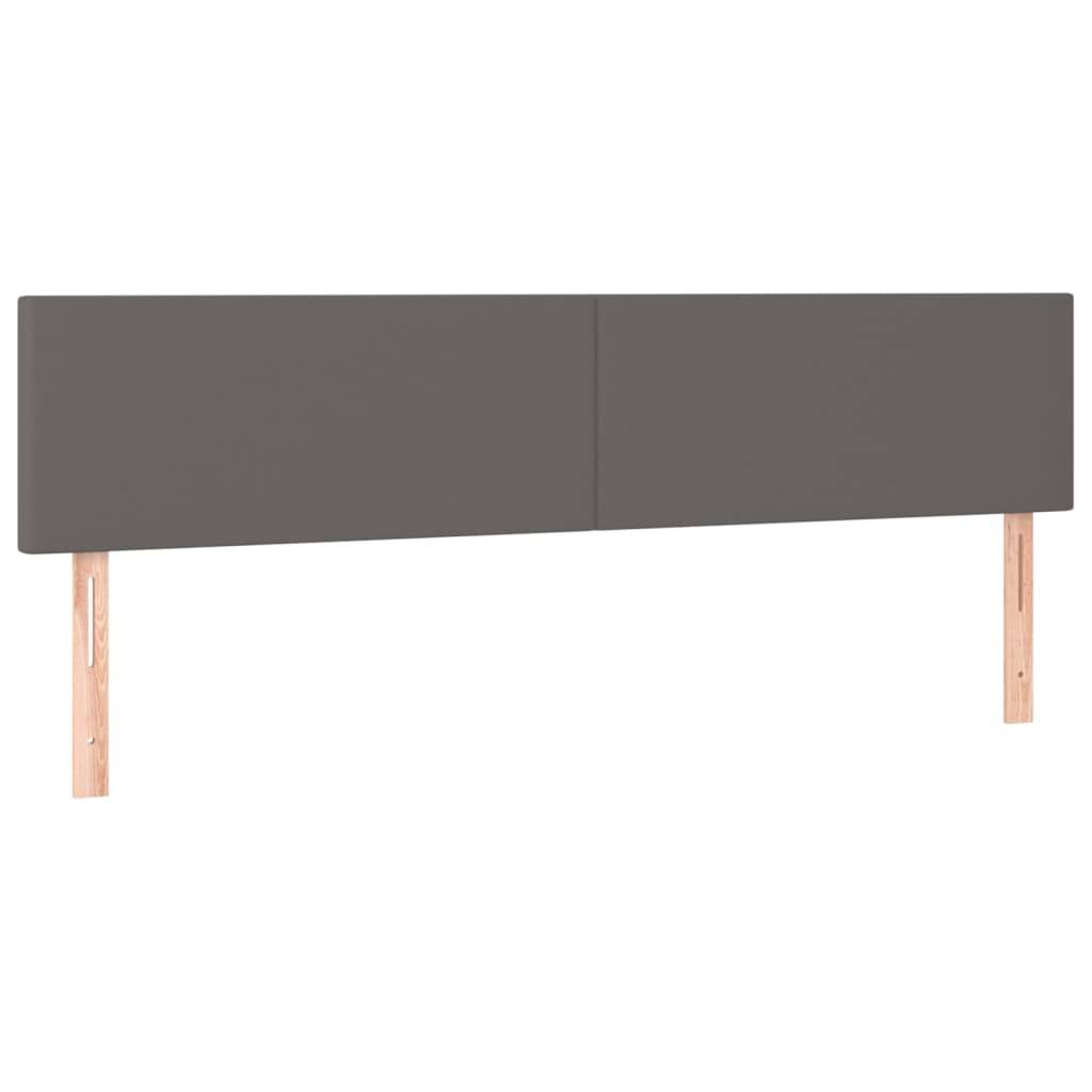 vidaXL LED Kopfteil Grau 160x5x78/88 cm Kunstleder