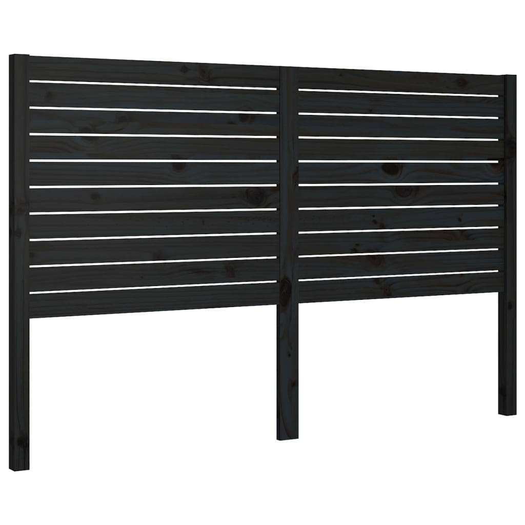 vidaXL Kopfteil Schwarz 146x4x100 cm Massivholz Kiefer