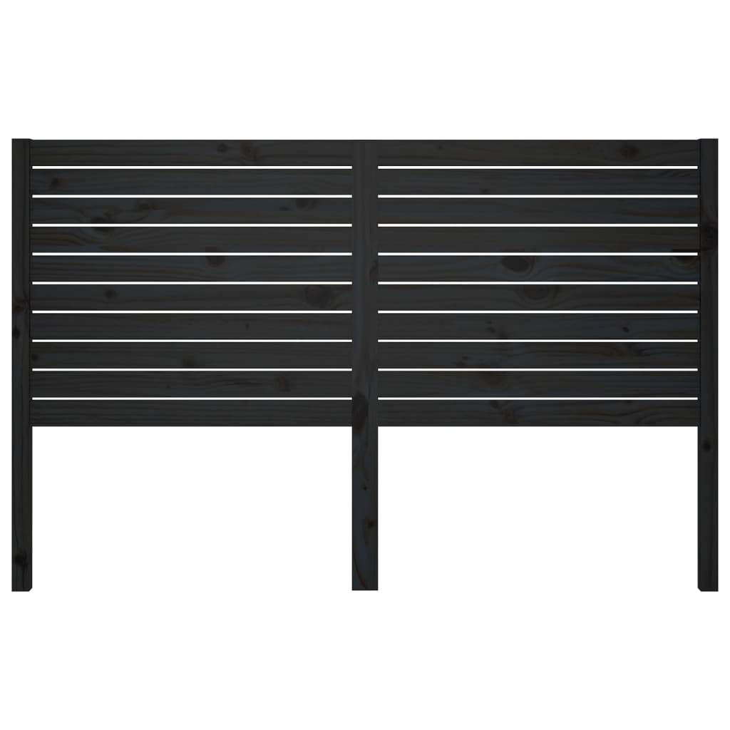 vidaXL Kopfteil Schwarz 146x4x100 cm Massivholz Kiefer