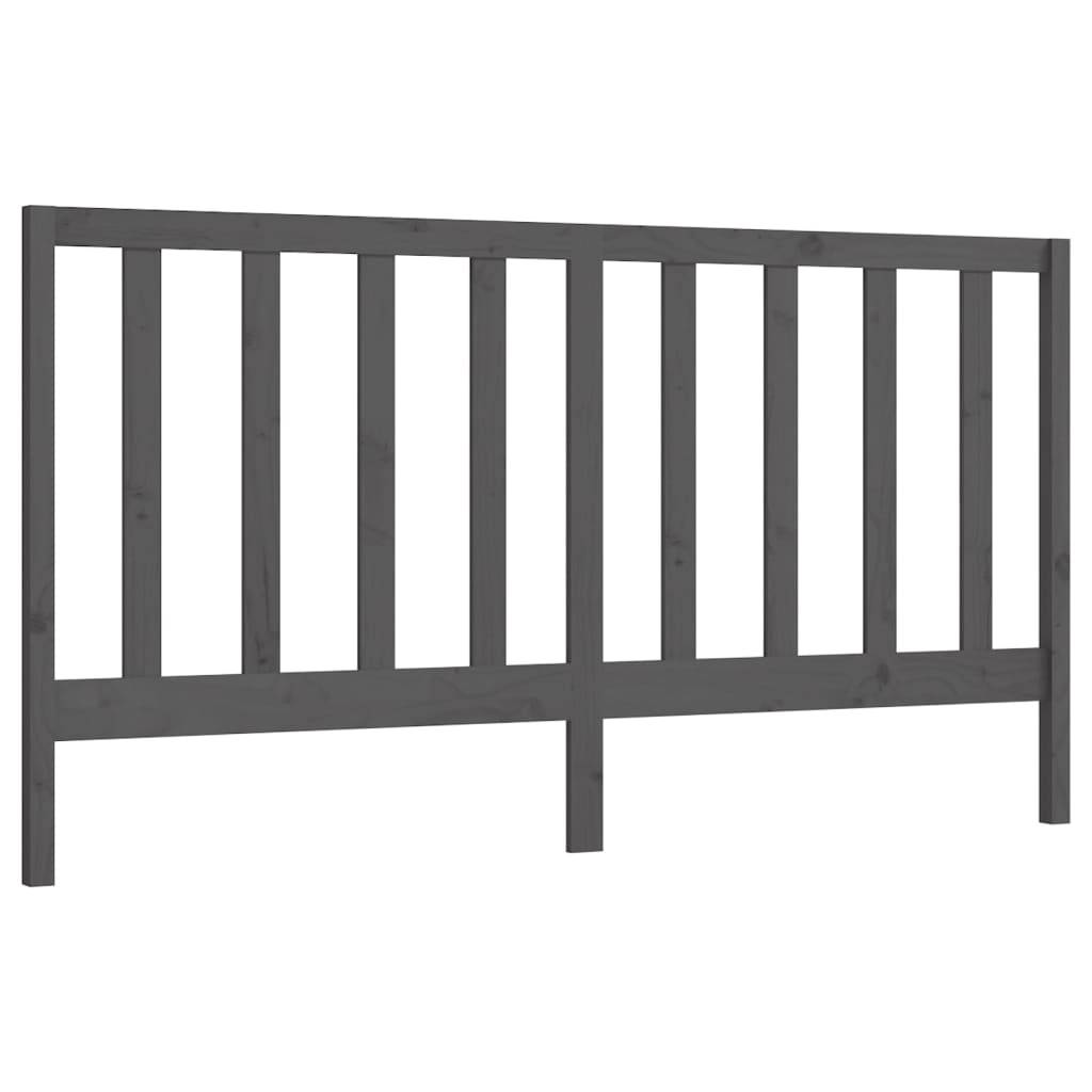 vidaXL Kopfteil Grau 206x4x100 cm Massivholz Kiefer