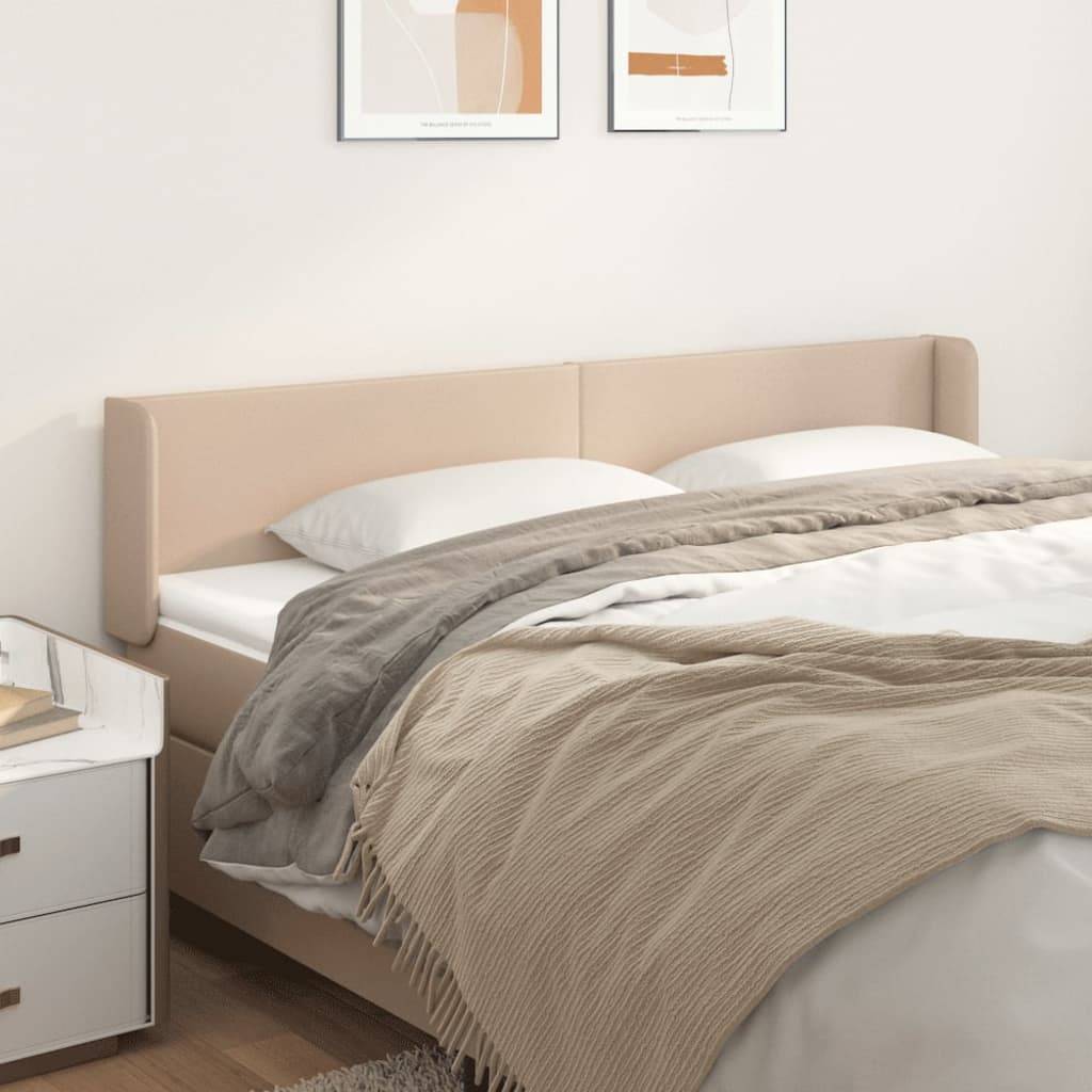 vidaXL Kopfteil mit Ohren Cappuccino-Braun 183x16x78/88 cm Kunstleder