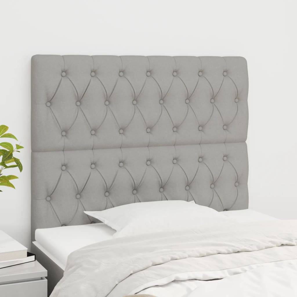 vidaXL Kopfteile 2 Stk. Hellgrau 90x7x78/88 cm Stoff