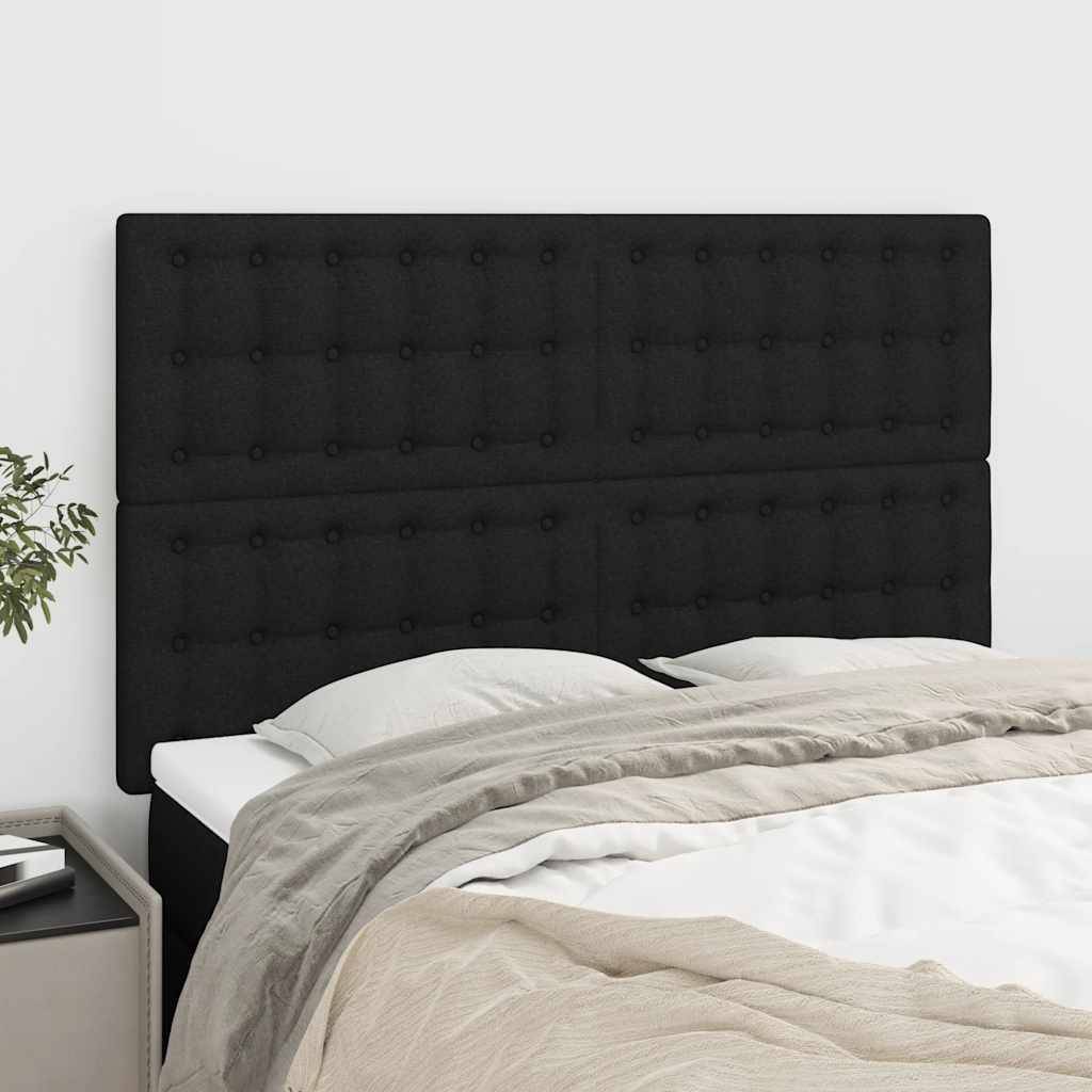 vidaXL Kopfteile 4 Stk. Schwarz 72x5x78/88 cm Stoff
