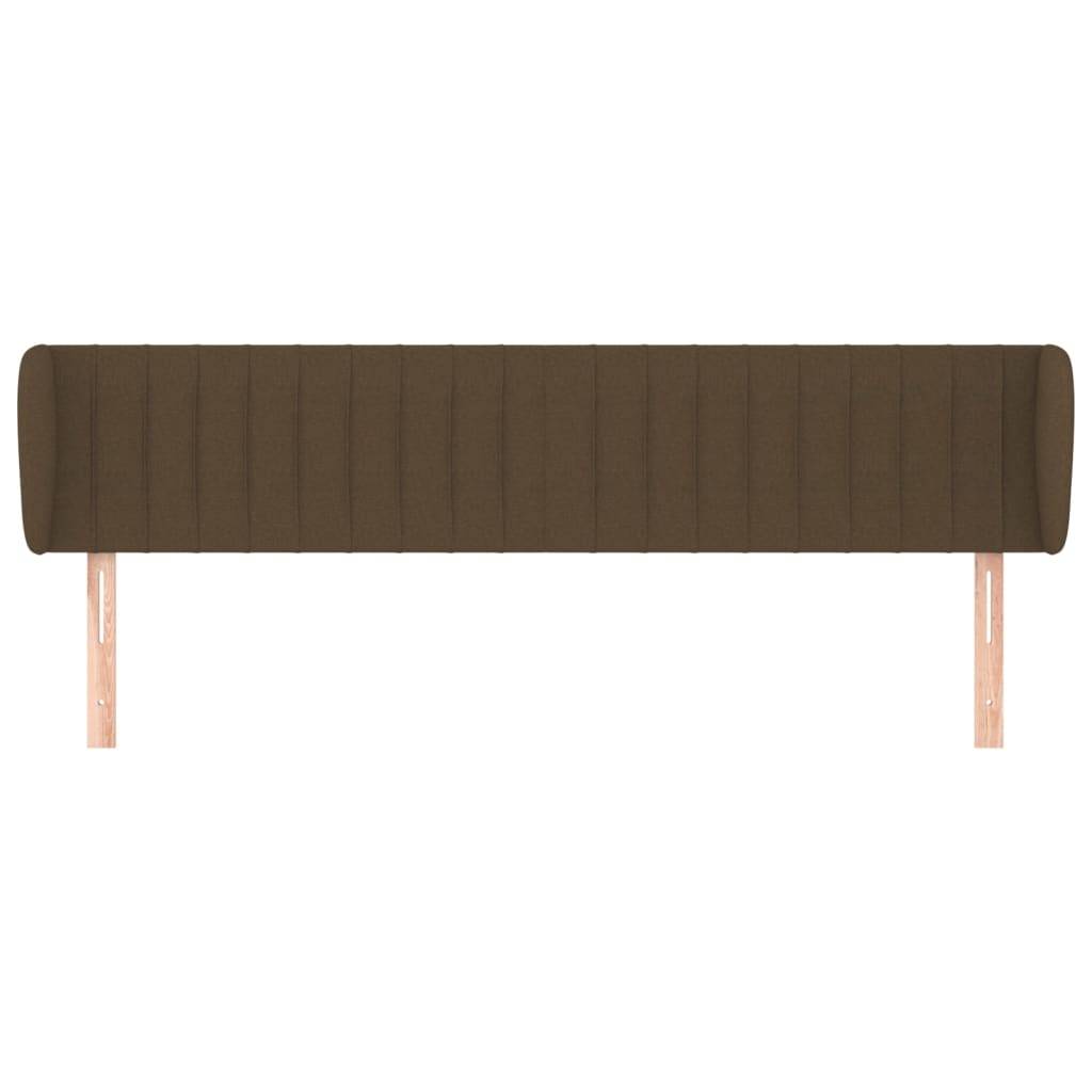 vidaXL Kopfteil mit Ohren Dunkelbraun 163x23x78/88 cm Stoff