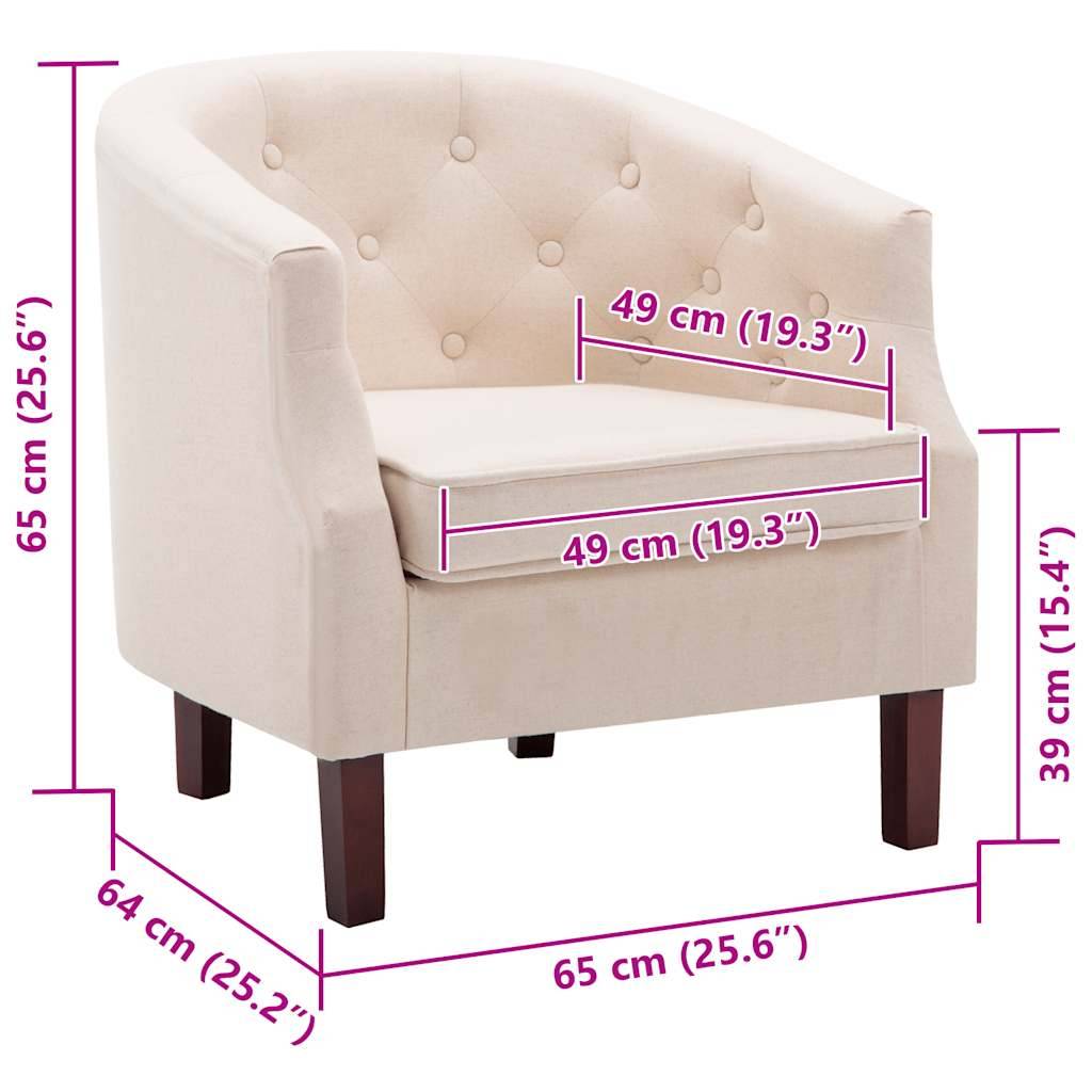 vidaXL Sessel Beige Stoff