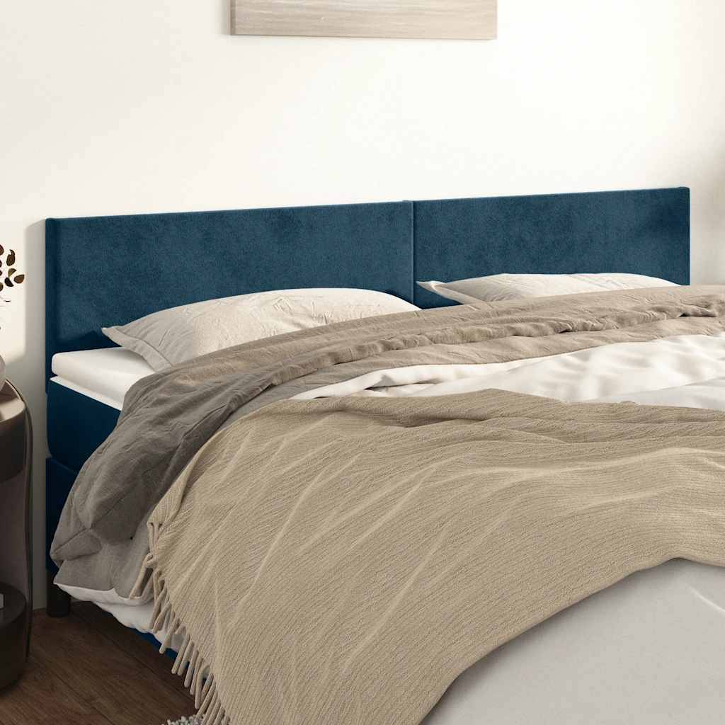 vidaXL Kopfteile 2 Stk. Dunkelblau 90x5x78/88 cm Samt