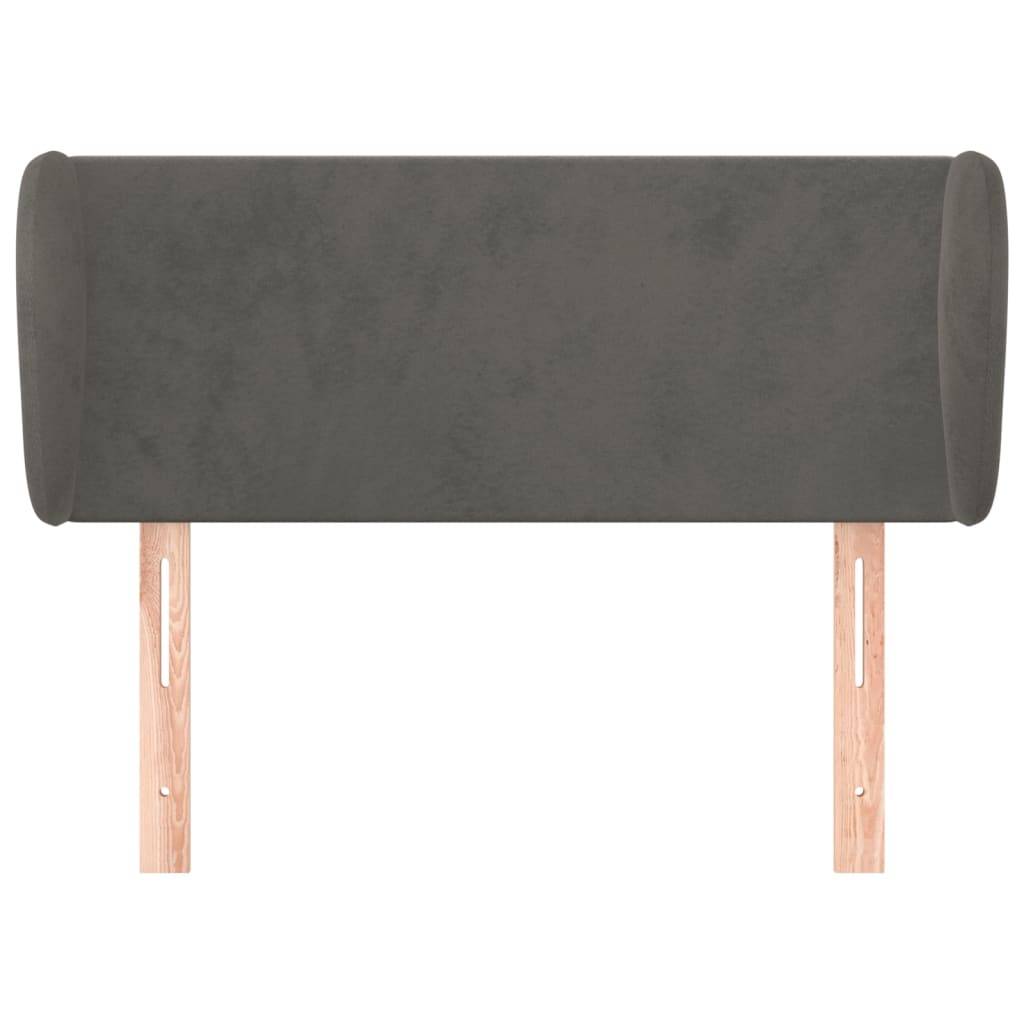 vidaXL Kopfteil mit Ohren Dunkelgrau 93x23x78/88 cm Samt