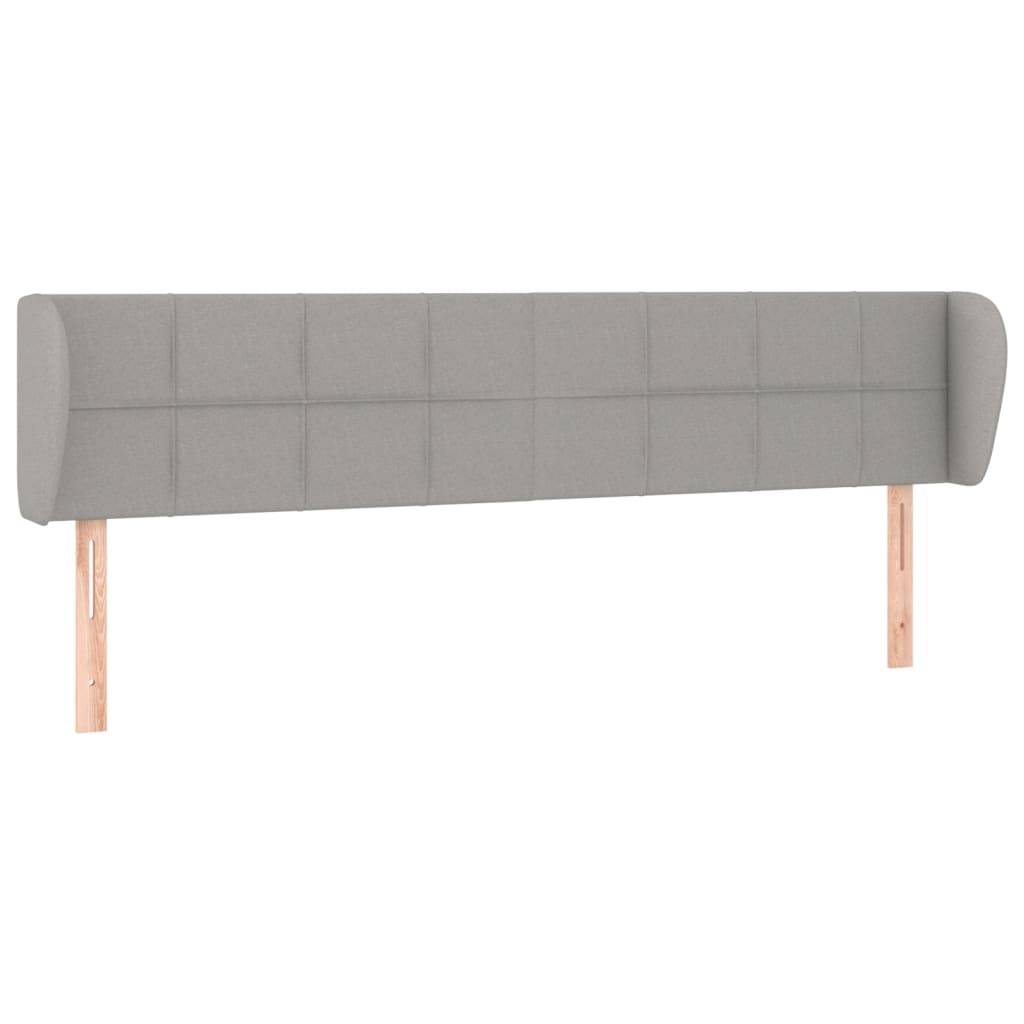 vidaXL Kopfteil mit Ohren Hellgrau 163x23x78/88 cm Stoff
