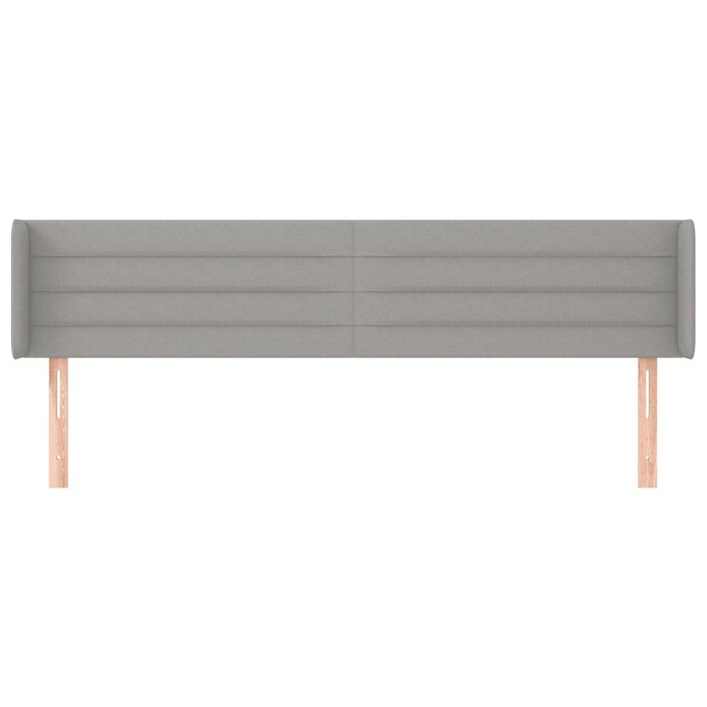 vidaXL Kopfteil mit Ohren Hellgrau 183x16x78/88 cm Stoff