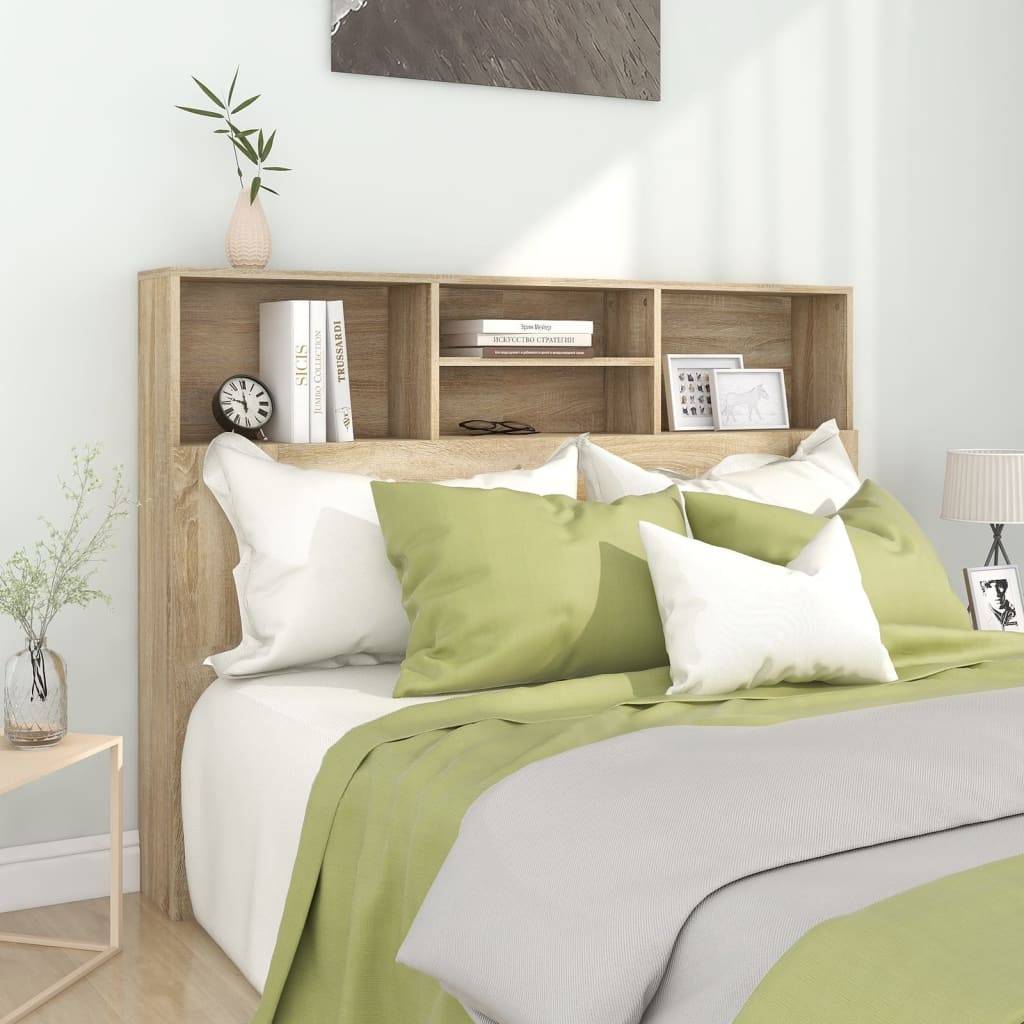 vidaXL Kopfteil mit Ablagen Sonoma-Eiche 140x19x103,5 cm