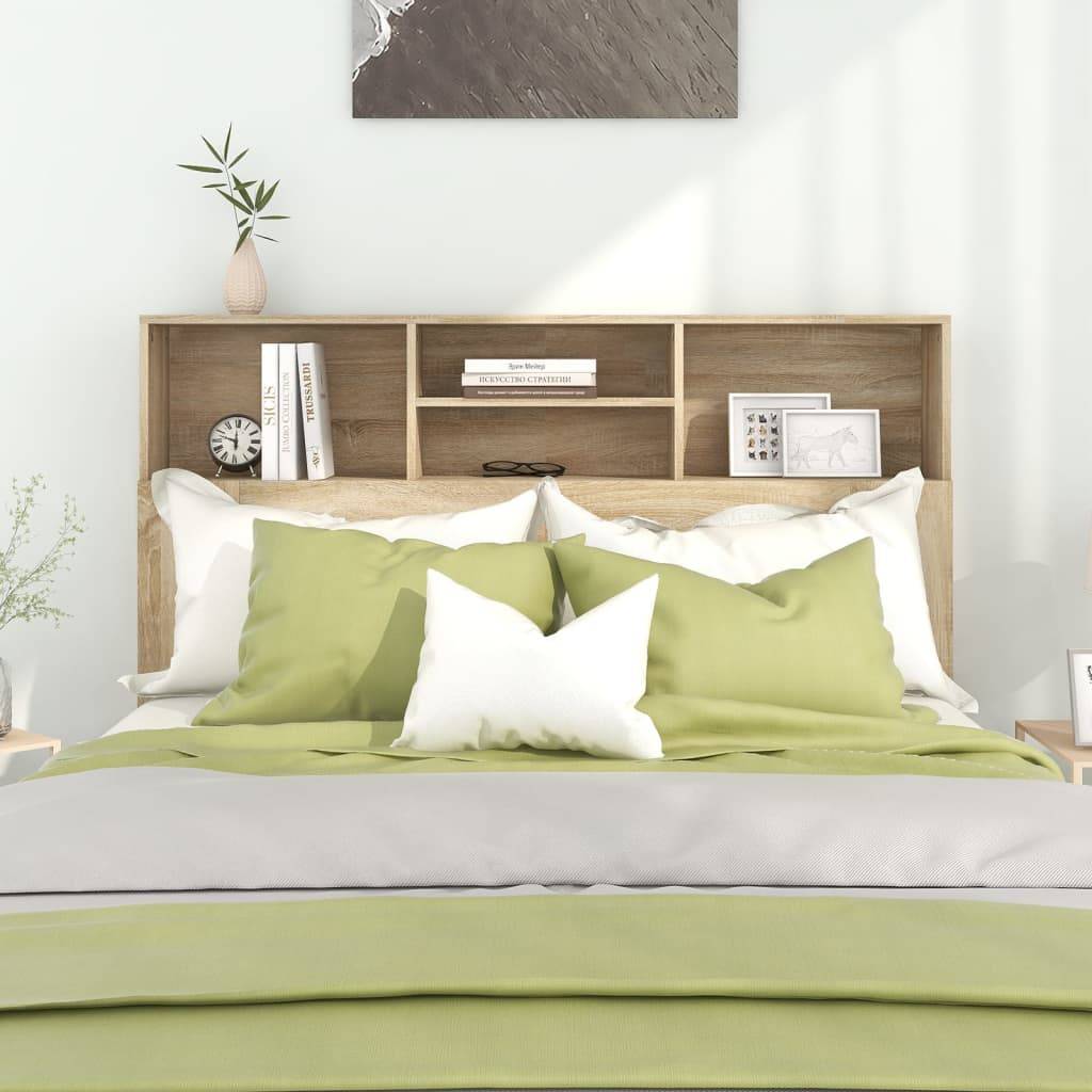 vidaXL Kopfteil mit Ablagen Sonoma-Eiche 140x19x103,5 cm