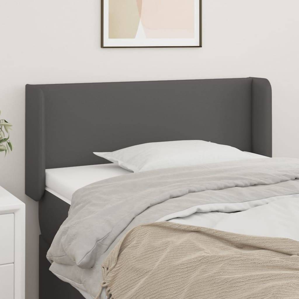 vidaXL Kopfteil mit Ohren Grau 103x16x78/88 cm Kunstleder