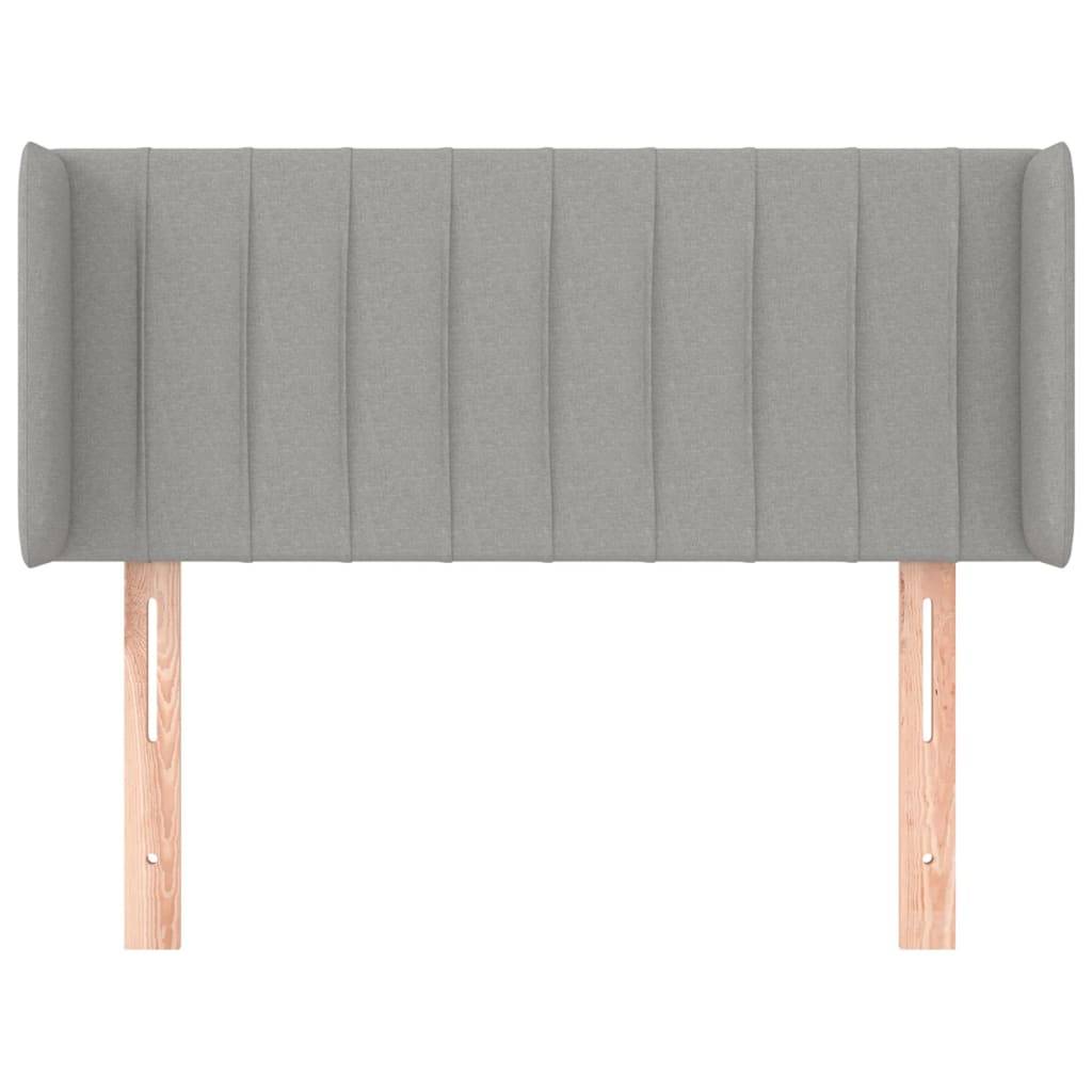 vidaXL Kopfteil mit Ohren Hellgrau 103x16x78/88 cm Stoff