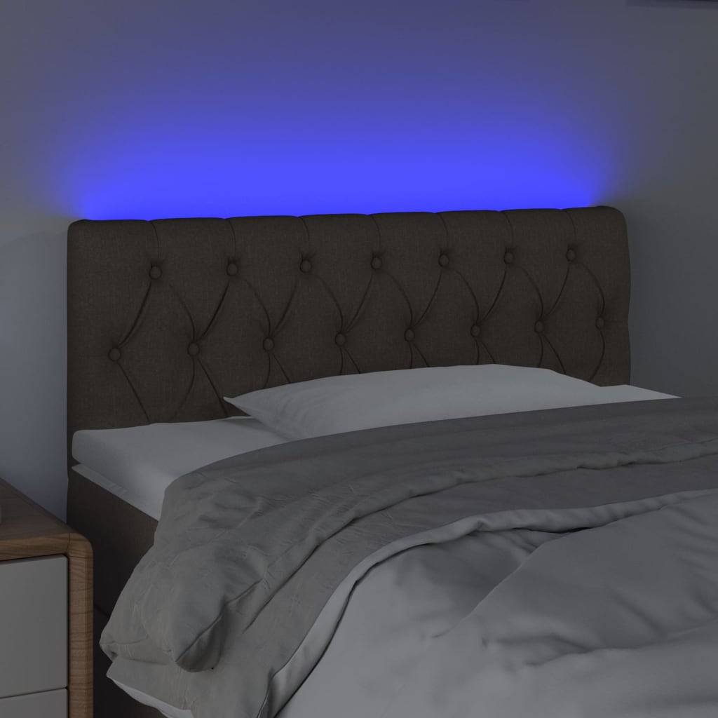 vidaXL LED Kopfteil Taupe 100x7x78/88 cm Stoff